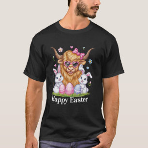 Koe met konijnenoren en strik Cute konijnen Eieren T-shirt