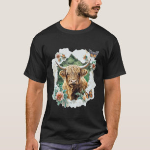 Koe met lange haren Schattige Dieren Schotse Hoogl T-shirt