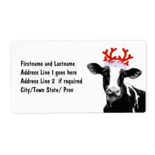 Koe met rendierAntlers Etiket