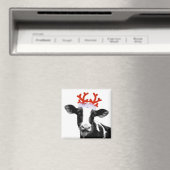 Koe met rendierAntlers Magneet (Insitu (Vaatwasser))