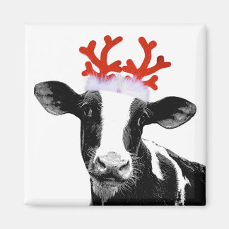 Koe met rendierAntlers Magneet