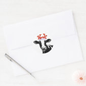 Koe met rendierAntlers Ronde Sticker (Envelop)