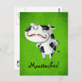 Koe met snor briefkaart (Voorkant / Achterkant)