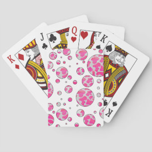 Koe met Stippen Roze en Wit Pokerkaarten