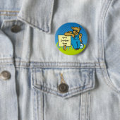 Koe met teken ronde button 5,7 cm (In situ)
