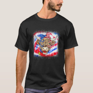 Koe met Usa-vlag 4 juli-bandana en bril T-shirt