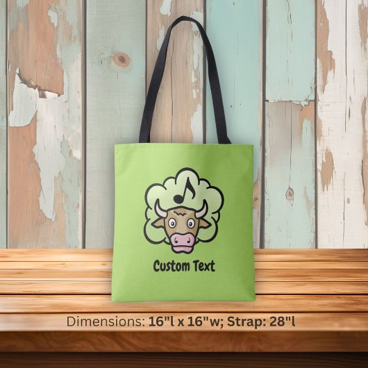 Koe Methaan Cartoon Canvas tas