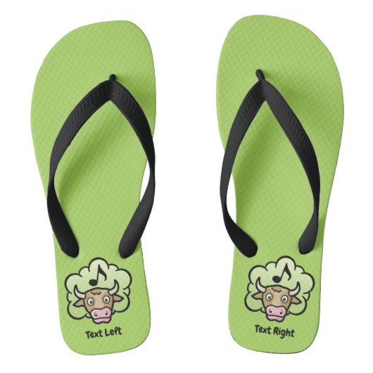 Koe Methaan Cartoon Teenslippers (Voetbed)