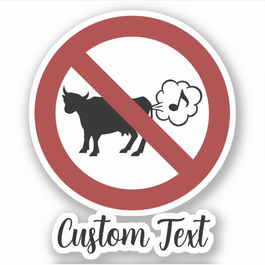 Koe methaanpictogram Sticker (Voorkant)