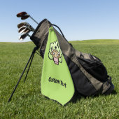 Koe Methane Cartoon Golfhanddoek (Groen)