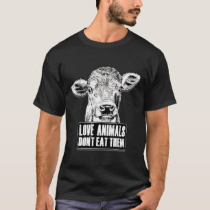 Koe Min Dieren Vegan Vegetarisch Vrouwen Mannen Ki T-shirt