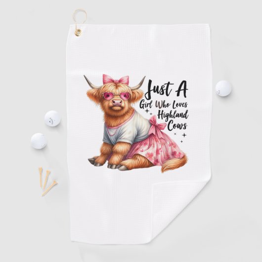 Koe minnaar gewoon een meisje dat houdt van Highla Golfhanddoek (Insitu)