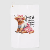 Koe minnaar gewoon een meisje dat houdt van Highla Golfhanddoek (Voorkant)