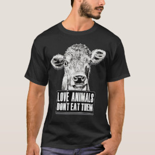 Koe Minnaars Dieren Vegan Vegetarisch Vrouwen Mann T-shirt