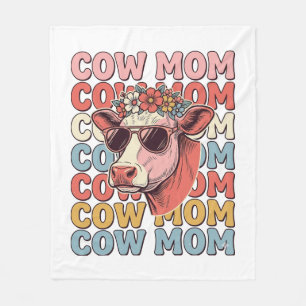 Koe Moeder Retro Zonnebril Koe Vintage Gravure Des Fleece Deken