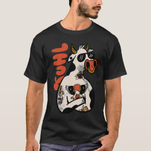 koe motief op boerderij koe als outfit voor boeren t-shirt