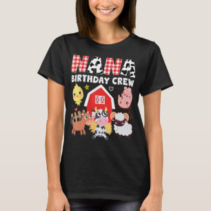 Koe Nana Birthday Crew Boerderij Theme Animals Bir T-shirt