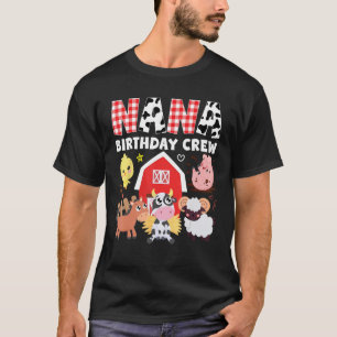 Koe Nana Verjaardag Crew Boerderij Thema Dieren Ve T-shirt