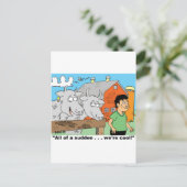KOE/NOSE RING/FARMER KIND CARTOON GIFTWARE BRIEFKAART (Staand voorkant)