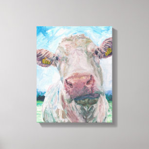 Koe nr. 04. 0223 Irish Charolais Cow Canvas Afdruk