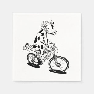Koe op een mountainbike servet