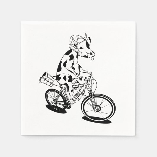 Koe op een mountainbike servet (Voorkant)