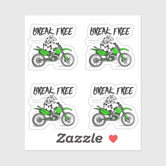 Koe op motor sticker (Vel)