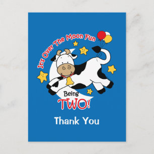 Koe over de 2e verjaardag dank je wel briefkaart