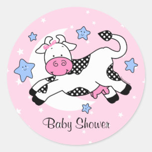 Koe over de maan Baby Ronde Sticker