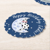 Koe over de maan kartonnen onderzetters (Gekanteld)