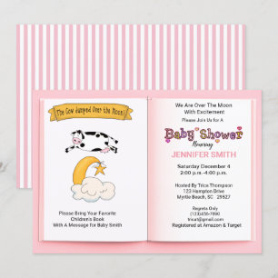 Koe over het Baby shower Moon Girls Kaart