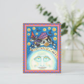 KOE OVER HET MAN IN DE MON, KORTE WAARDE FEESTDAGENKAART (Staand voorkant)