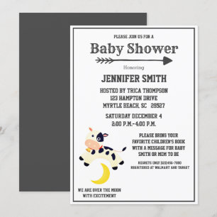 Koe over het moonneursery Baby shower Kaart