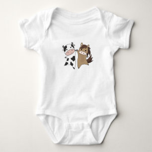 Koe Paarden Boerderij Sweet Animals Bauer Farmer Romper