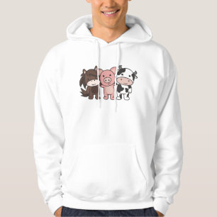 Koe paardenvarken Boerderij kalveren voor kinderen Hoodie