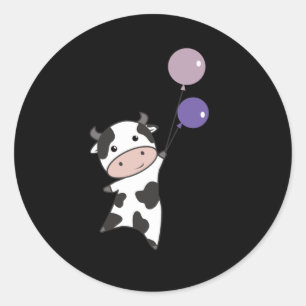 Koe paardenvarken Boerderij kalveren voor kinderen Ronde Sticker