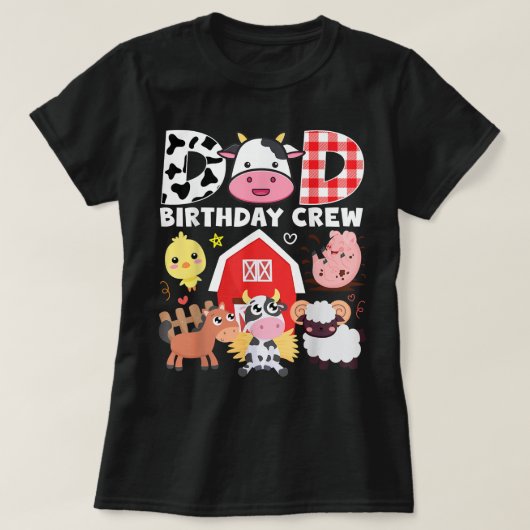 Koe Pap Birthday Bemanner Theme Animals Birthday T-shirt (Design voorkant)