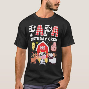 Koe Papa Verjaardag Crew Boerderij Thema Dieren Ve T-shirt