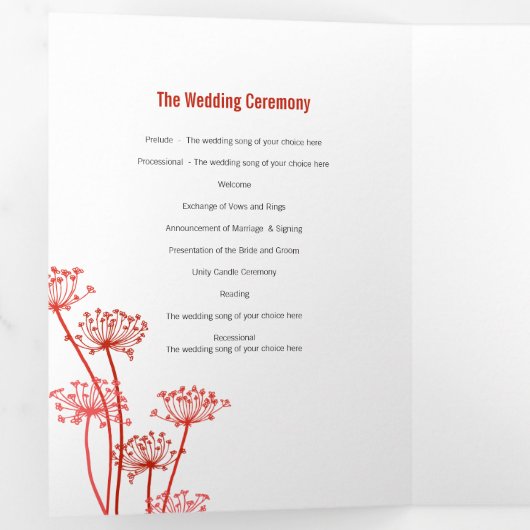 Koe parsley dwergherfst bruiloft drieluik programma (Binnenzijde eerst)