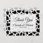 Koe Patroon Achtergrond Bruiloft Dank u Briefkaart (Voorkant / Achterkant)