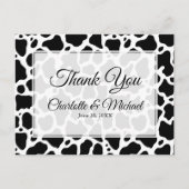 Koe Patroon Achtergrond Bruiloft Dank u Briefkaart (Voorkant)