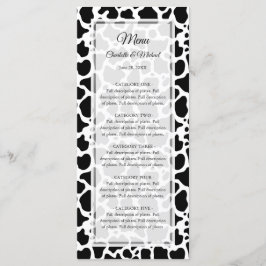 Koe Patroon Achtergrond Bruiloft Menu