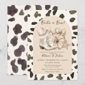 Koe Patroon Westerne Laarzen of Bow Gender Reveal Kaart (Voorkant / Achterkant)