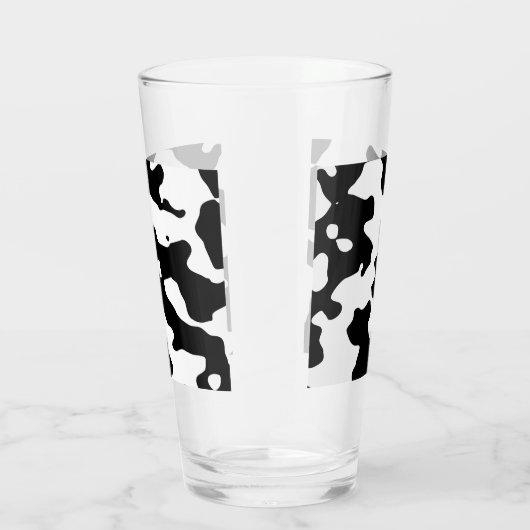 Koe Patroon zwart-wit Glas (Rechts)