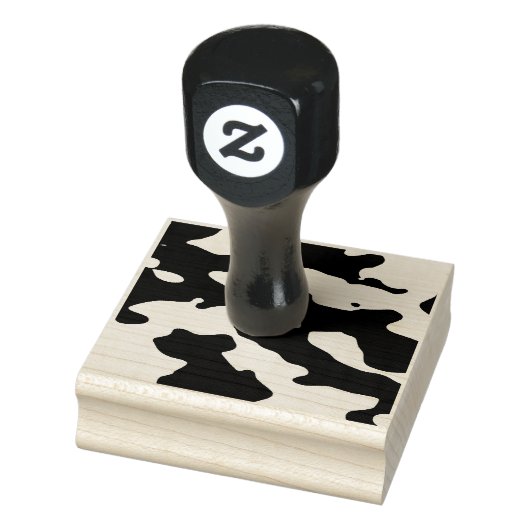 Koe Patroon zwart-wit Rubberstempel (Stempel)