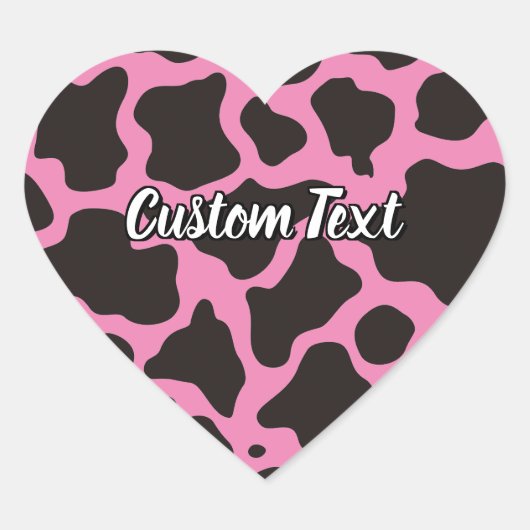 Koe patroonsticker hart sticker (Voorkant)