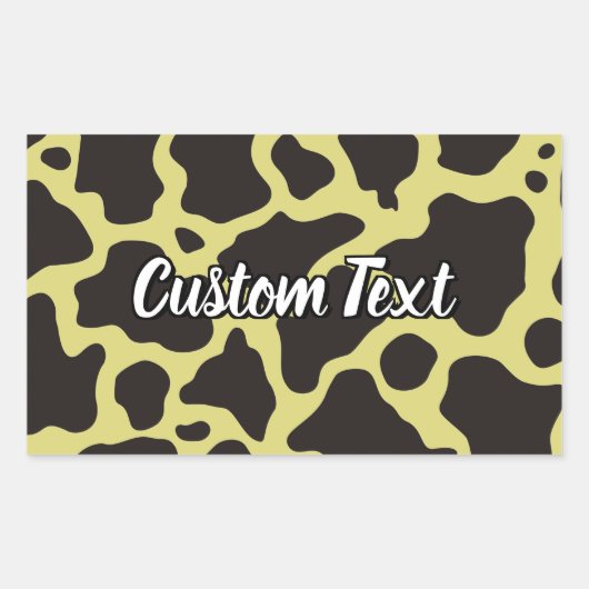 Koe patroonsticker rechthoekige sticker (Voorkant)