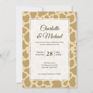 Koe Pattern Beige Background Wedding Invitation