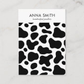Koe Pattern Black and White Stud Earning Display Visitekaartje (Voorkant)