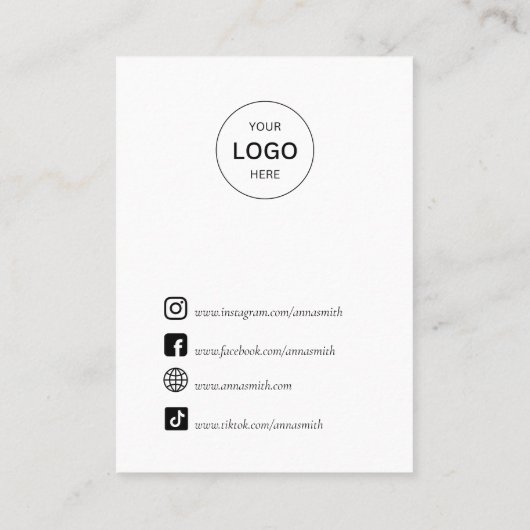 Koe Pattern Black and White Stud Earning Display Visitekaartje (Achterkant)